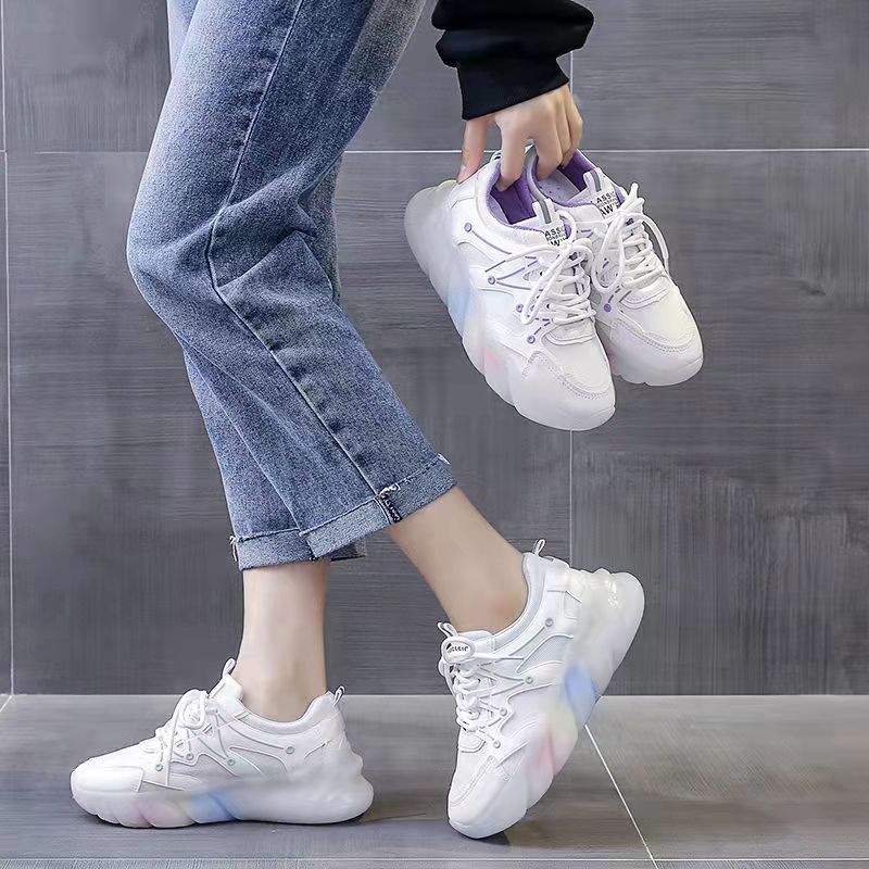 Women's Summer Sports Shoes Daddy White Shoes All-match Student Casual Running Shoes Light Casual Shoes Mesh Shoes