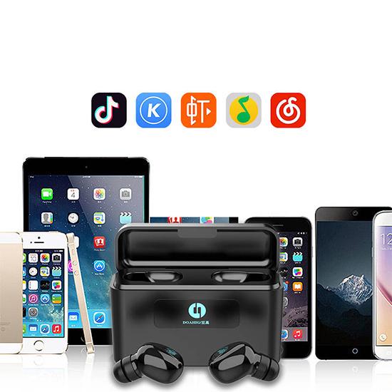 TWS Bluetooth True Wireless Earphones Earbuds TWS Waterproof 2200mAh Power Bank for Smart Phones