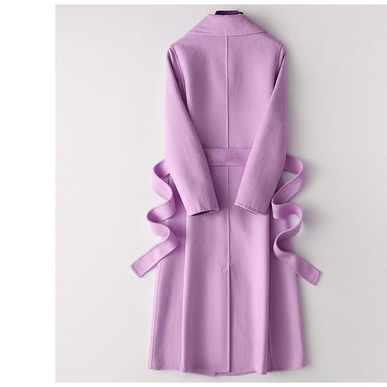 Winter Windbreaker Waist Mid-length Thick Women's Coat Fashion Plus Size Quality Wool Overcoat Outwear