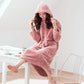 Spring Autumn Coral Fleece Pajamas Ladies Hooded Winter Cute Drawstring Loose Nightgown Bathrobe Women's Hoodies Home Outdoor Wear