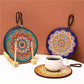 2 Pieces of Ceramic Plate Mats Simple Style Chinese Bowl Mats Home Table Anti-scalding Pot Mats