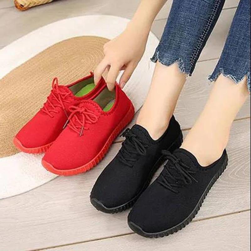 Old Beijing Cloth Shoes Women's Shoes Flat-soled Single Shoes Casual Work Shoes Female Black Soft-soled Dancing Net Shoes Mother Shoes Non-slip