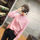 Autumn and Winter Half High Neck Sweater Fungus Lace Slim Long Sleeve Sweater