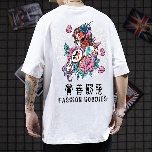 Half-sleeve T-shirt street personality clothing cotton large size men's short-sleeved T-shirt men