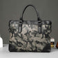 Business Briefcase Men Camouflage PU Leather Zipper Waterproof Handbag Shoulder Bags Messenger Bag