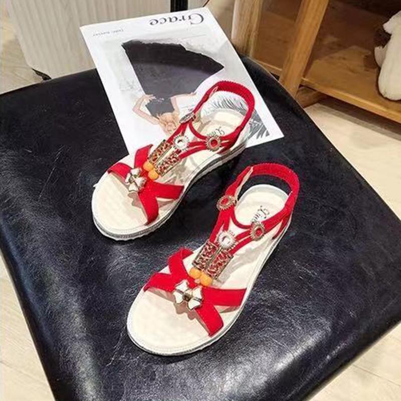 Sandals Female Summer Bohemian Flat Students Korean Version of All-match Casual Roman Beach Shoes Women