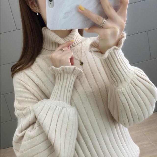 Turtleneck Pullover Women's Sweater Loose Slimming Pullover Fashion All-match Sweater