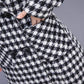 Black and White Plaid Woolen Coat Women's Mid-length Slim Temperament Coat Double-sided