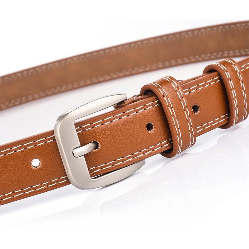 Belt Women Belt Vintage Faux Leather Metal Buckle Waistband