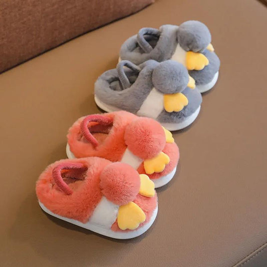 Winter Children's Cotton Slippers Indoor Non-slip Home Slippers Warm Plush Baby Slippers