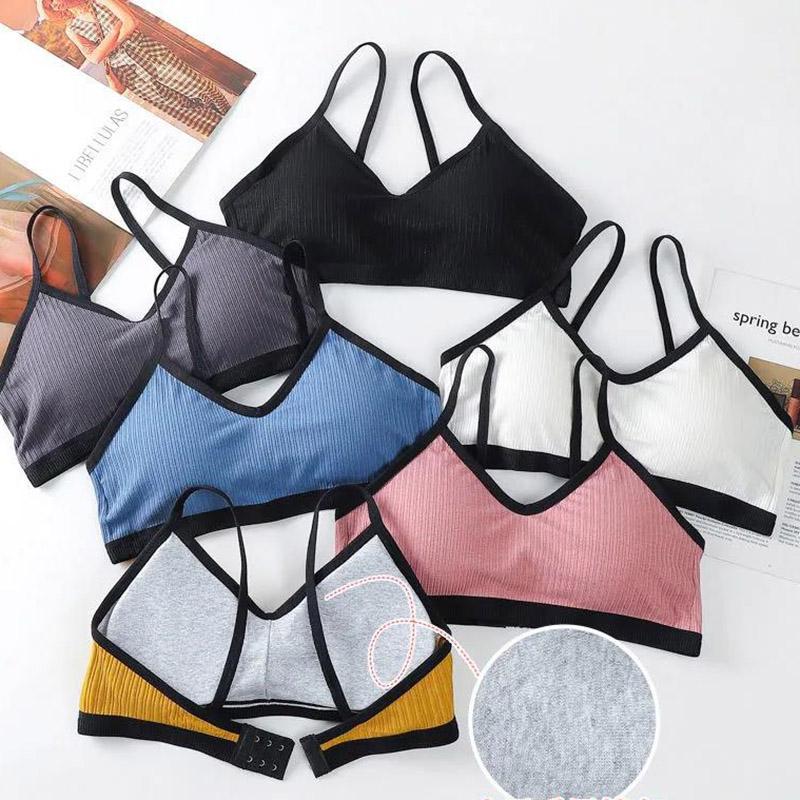 Pure Cotton Buckle Breathable Sports Suspender Vest Wrap Chest Without Steel Ring Gather Elastic Underwear Bra