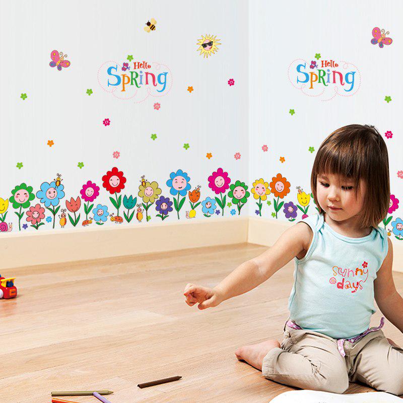 [sticker ]Lovely Cartoon Smile Flower Butterfly Wall Stickers Home Decor Living Room Bedroom Kitche