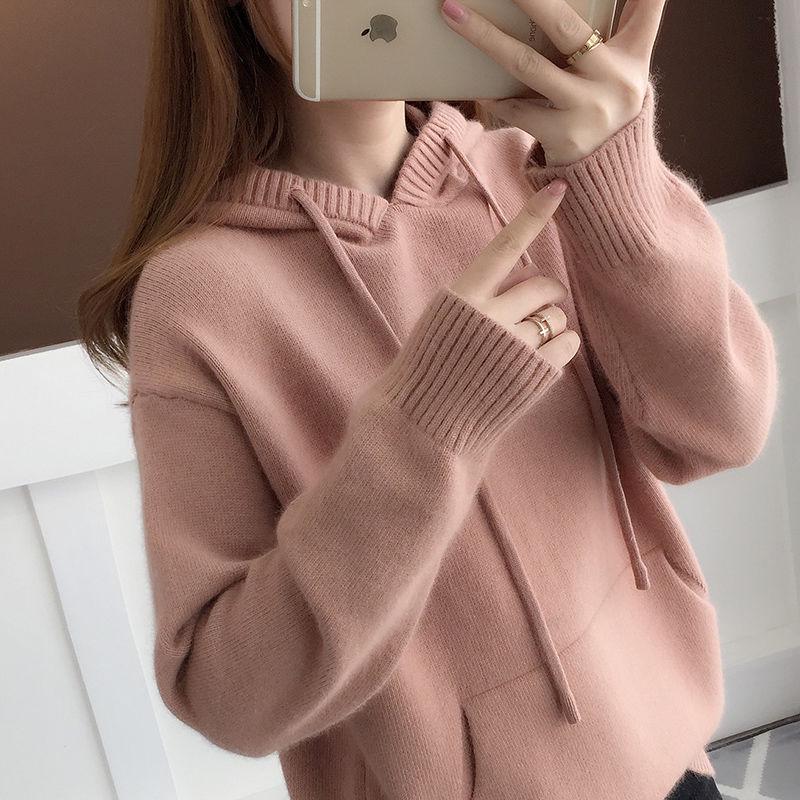 Pofulove (guaranteed against hair loss) autumn and winter pullover sweater women sweater women hooded sweater women