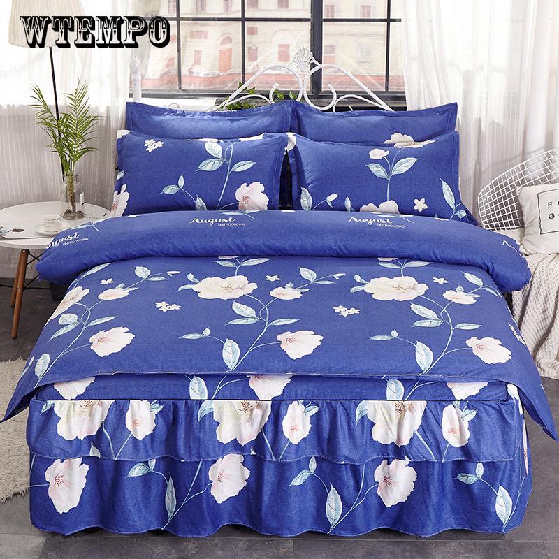 Cotton Single Double Bed Skirt Mattress Cover Petticoat Twin Full Queen Bed Skirts Bedspread