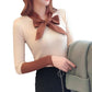 Chic Long Sleeve Knitwear Base Blouse Simple Color Pullover Bow V-Neck Jumper Women Sweater