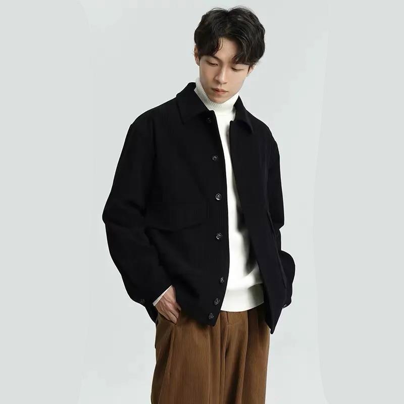 Spring and Autumn Corduroy Shirt Men's Youth Fashion Casual Jacket Retro All-match Trend Jacket