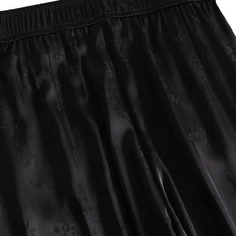 Women Loose Pants Black Plus Size Straight Casual Trousers Spring Autumn Fashion Floral High Waist Baggy Pants Women Bottoms