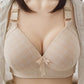 Plaid Pattern Thin Section No Steel Ring Gathering Adjustment Type Anti-sagging Female Underwear Bra