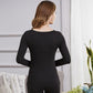 Thermal Women's Underwear, Body Sculpting All-match Bottoming Shirt Sexy Bottoming Round Neck Low-neck Thin Suit