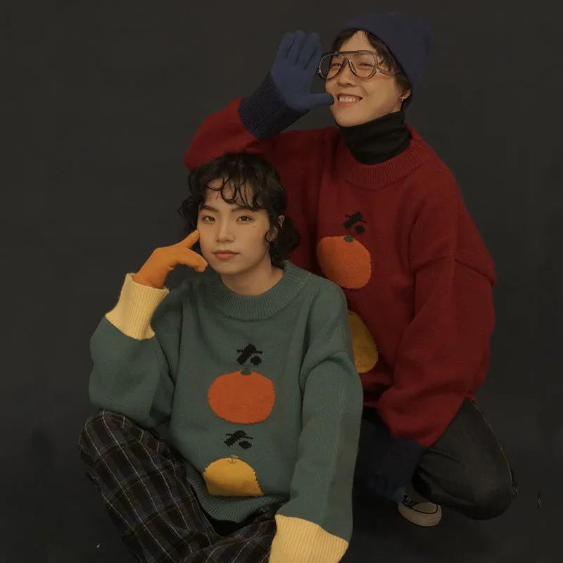 Japanese Lazy Style Korean Cute Round Neck Pullover Fall Loose Casual All-match Outer Jacket Trend