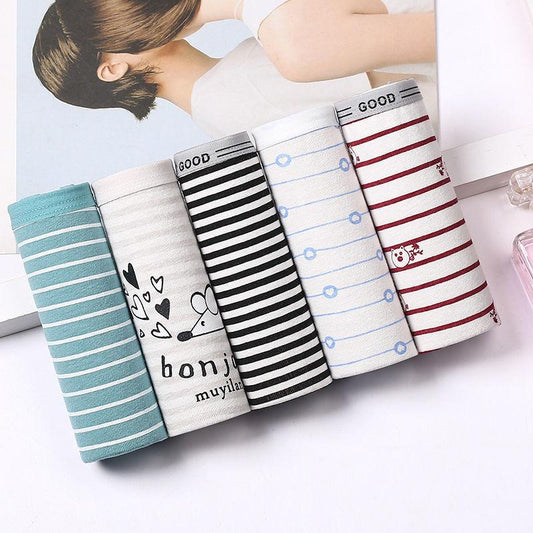 5-Pack Student Low-rise Women's Cotton Underwear Women's Plus Size Underwear