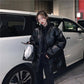 Winter Korean Style Jacket Super Shiny PU Leather Loose Thick Padded Coat Cotton Jacket Women