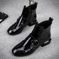Autumn and Winter Boots Flat Square Toe Fashion Boots Warm Korean Thick-heel Martin Boots