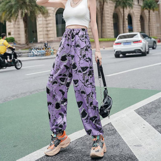 Thin Women's Sports Casual Pants Trend Korean Version of Loose Wild Bloomers Fat Wind Beam Pants