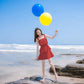 Female Simple and Slim Little Fresh Beach Sling Vest Cake Dress Strapless Foliage Short Graceful Dress