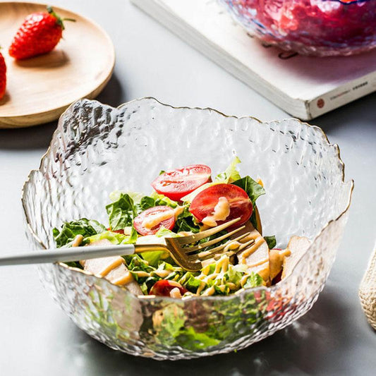 Japanese Phnom Penh Glass Salad Bowl Set Household Rice Bowl Soup Bowl Fruit Plate Creative Dessert Tableware