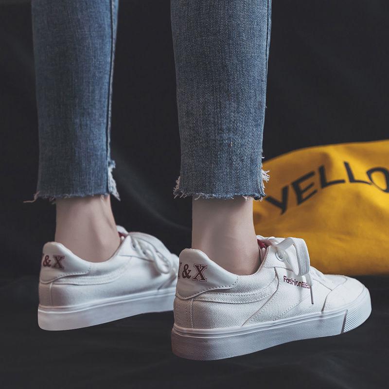 Increased Canvas Shoes Women 2020 Spring and Summer All-match Student White Shoes Women INS Platform Platform Platform Shoes