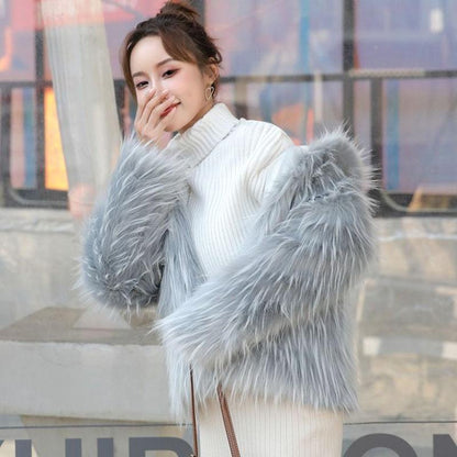 Autumn and Winter Short Mink Fur Coat Fashion Simple Coat Long Sleeve Temperament Female Jacket