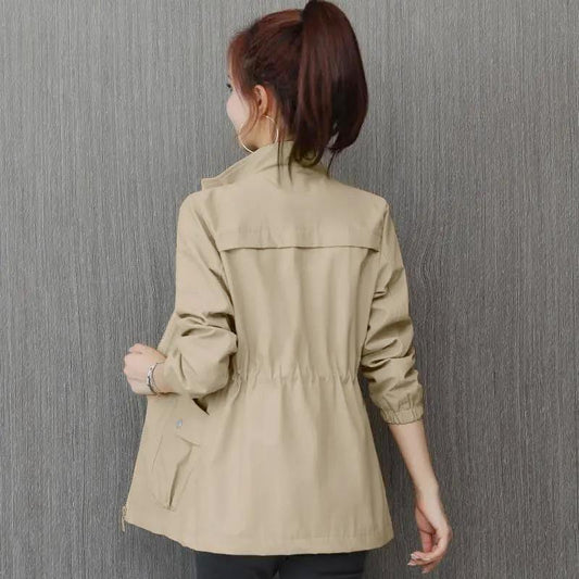 Lining Trench Coat Women's Spring Regular Hooded Casual Plus Size Women's Top Coat