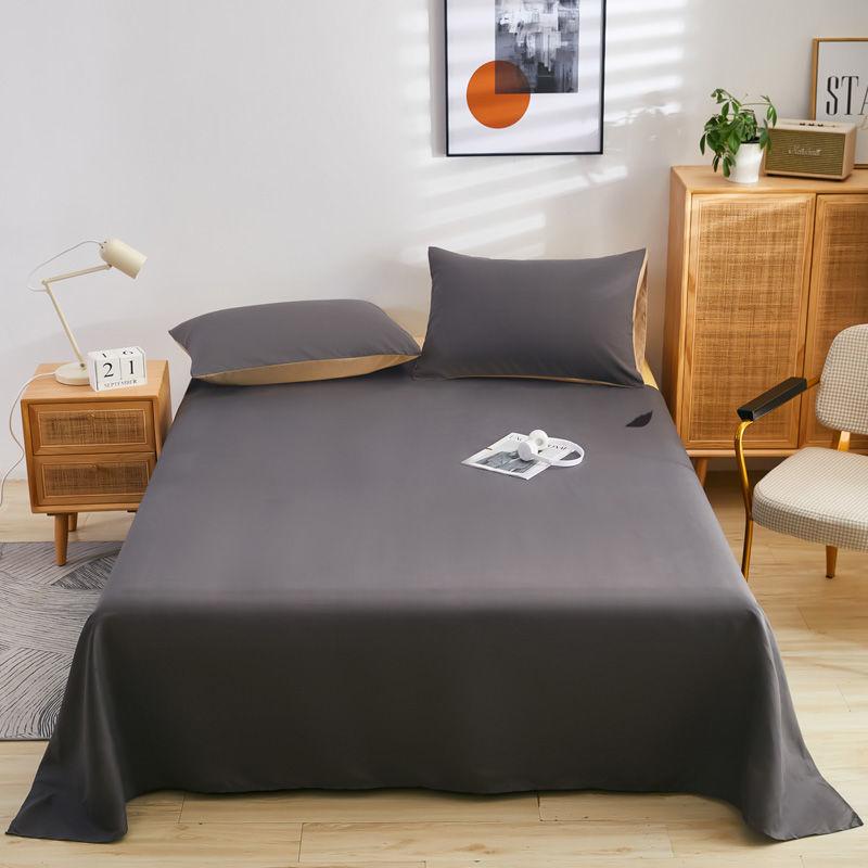 Solid Color Bed Sheet Cotton Mattress Protector Cover Flat Sheet 1pcs Soft Bedclothes Twin Queen King Size