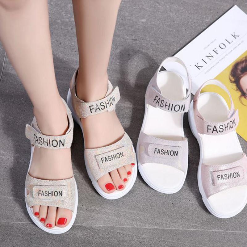 Sandals Ladies Students Korean Version  Roman Shoes Flat College Style Wild Summer Fashion Comfortable  Breathable
