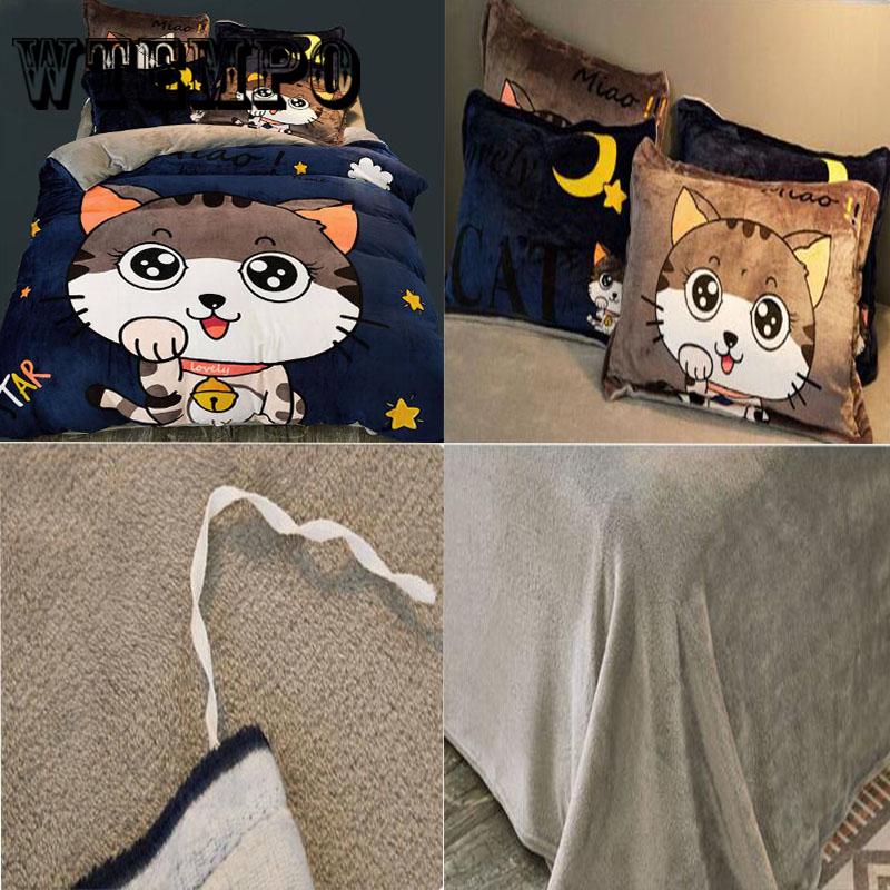 Thick Plush Duvet Cover Set Fashion 4pcs Bedding Sets Queen Size Flat Bed Sheet Comforter Duvet Sets