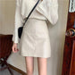High Waist Hips Glossy Bright Leather Skirt Anti-glare A-line Skirt Pu Short Skirt All Match Casual Mini Leather Skirt
