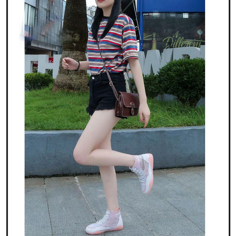Shoes Women's Trendy Shoes Summer High-top Shoes Breathable Gauze Mesh Canvas Jelly Shoes Net Shoes