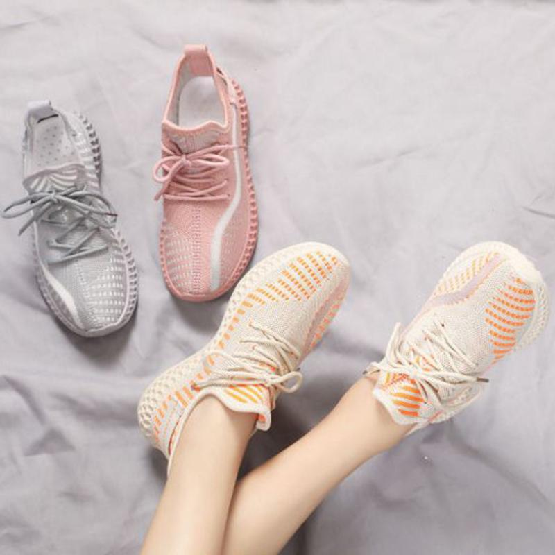Women's Summer Breathable Flying Woven Sports Shoes Running Casual Shoes Students Korean Version All-match