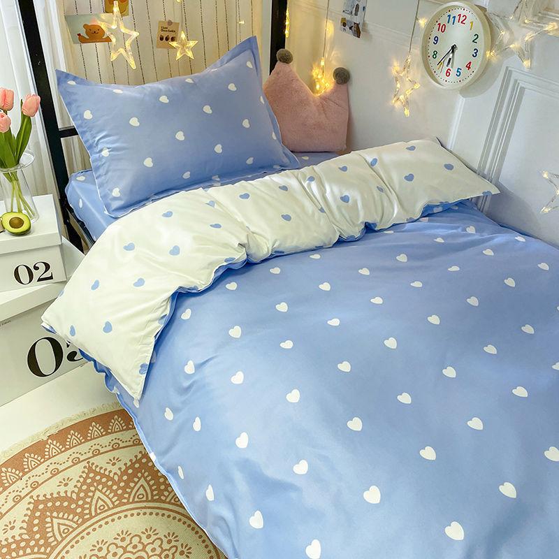 Princess Style Bed Three-piece Single Bed Sheet Pillowcase Quilt Cover Set Love