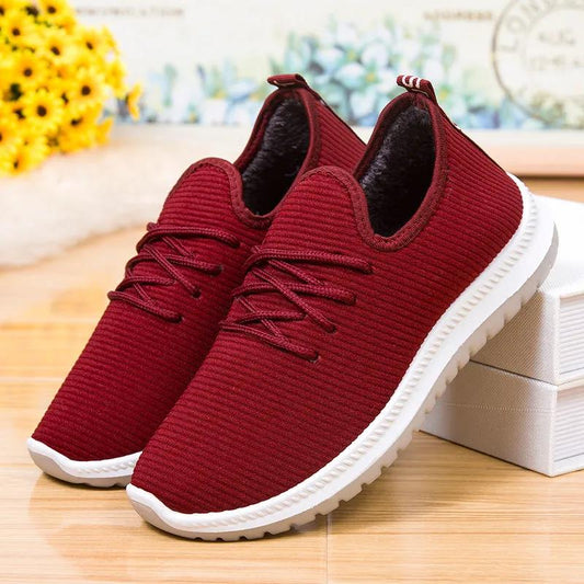 Men's and Women's Walking Shoes Breathable Sports Shoes Casual Fleece Cotton Shoes