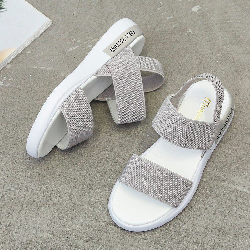 Korea Style Fashion Beach Sandals Female Rome Sandal Platform Buckle Summer Shoes Woman Preppy Sandalias Footwear