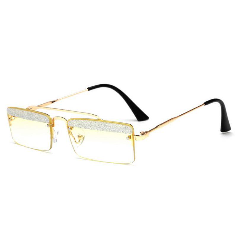 WTEMPO Personalized Eyebrow Metal Square Sunglasses Women Men Fashion Anti-UV Small Frame Sun Glasse