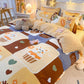 Four-piece Bedding Cotton Quilt Cover Single and Double Cartoon Printing Mattress Cover Bedroom Bed Linen Quilt Cover