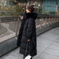 White Duck Down Down Jacket for Women In The Korean Version of The Long Fox Hair Collar Loose Over The Knee Coat Thick