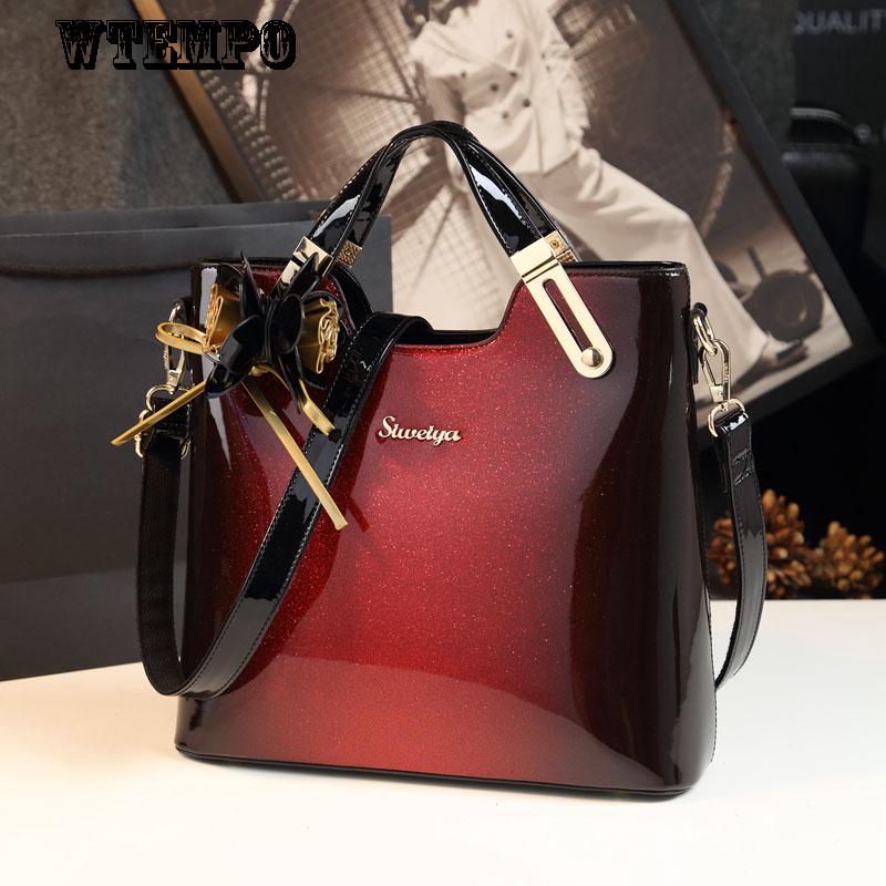 Cross Body Bag Leather Patent Leather Handbag Leather Handbag Simple Shoulder Bag Wild