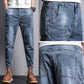 Men's Jeans Loose Straight Feet Simple and Versatile Ripped Feet Casual Nine-point Harem Pants