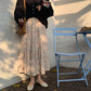 Women's Chiffon Floral Skirt Summer  High Waist Mid-length A-line Draping Fairy Dress
