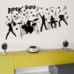 Sticker Rock Music Wall Sticker for Ktv Bar Music Dance Studio Decorative Decals Murals