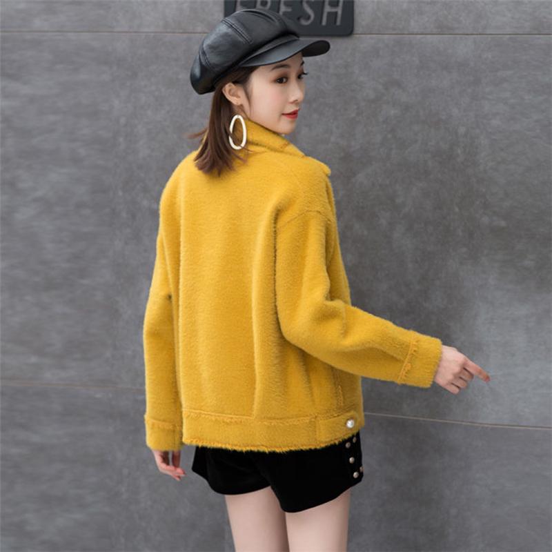 Casual Winter Coat Sweater Fashion Jacket Fleece Wear Both Sides Long Sleeve Faux Fur Coat